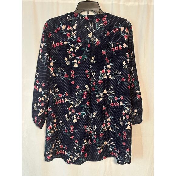 Maurice’s Tops - MAURICES Size XL Women's Blouse 3/4 Sleeve Black Floral